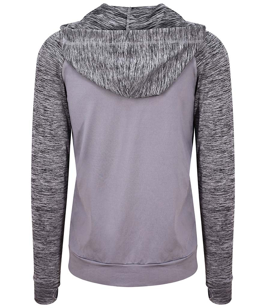 AWDis Cool Contrast Zoodie in Grey with Grey Melange Back View