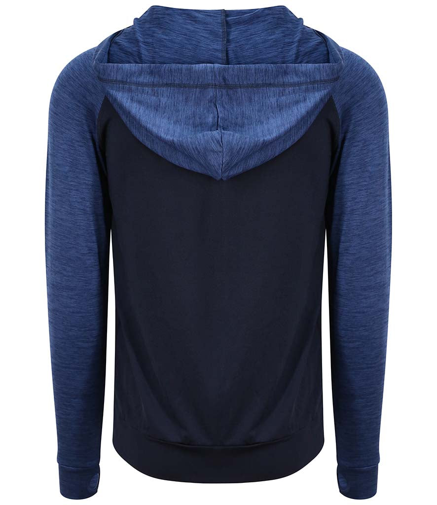 AWDis Cool Contrast Zoodie in Navy With Navy Melange Back View