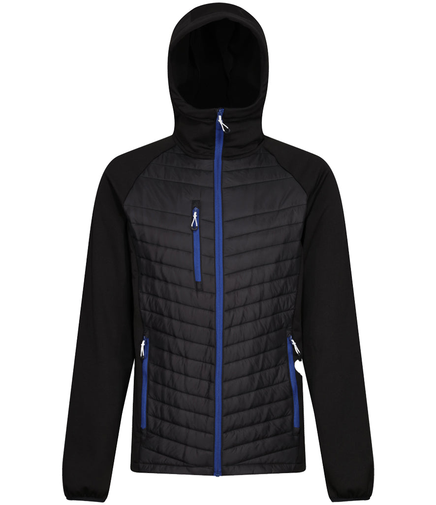 Regatta Navigate Hybrid Jacket in Black with New Royal Blue Front View