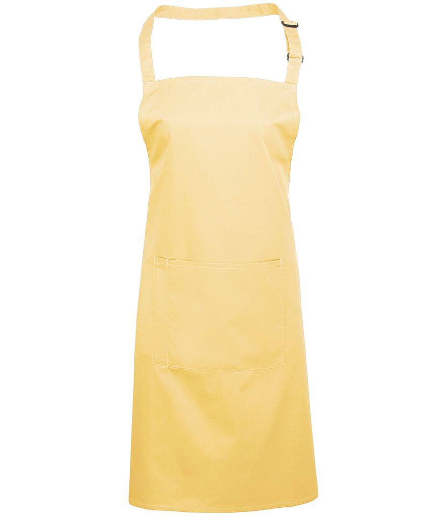 Premier Colours bib apron with pocket in Lemon