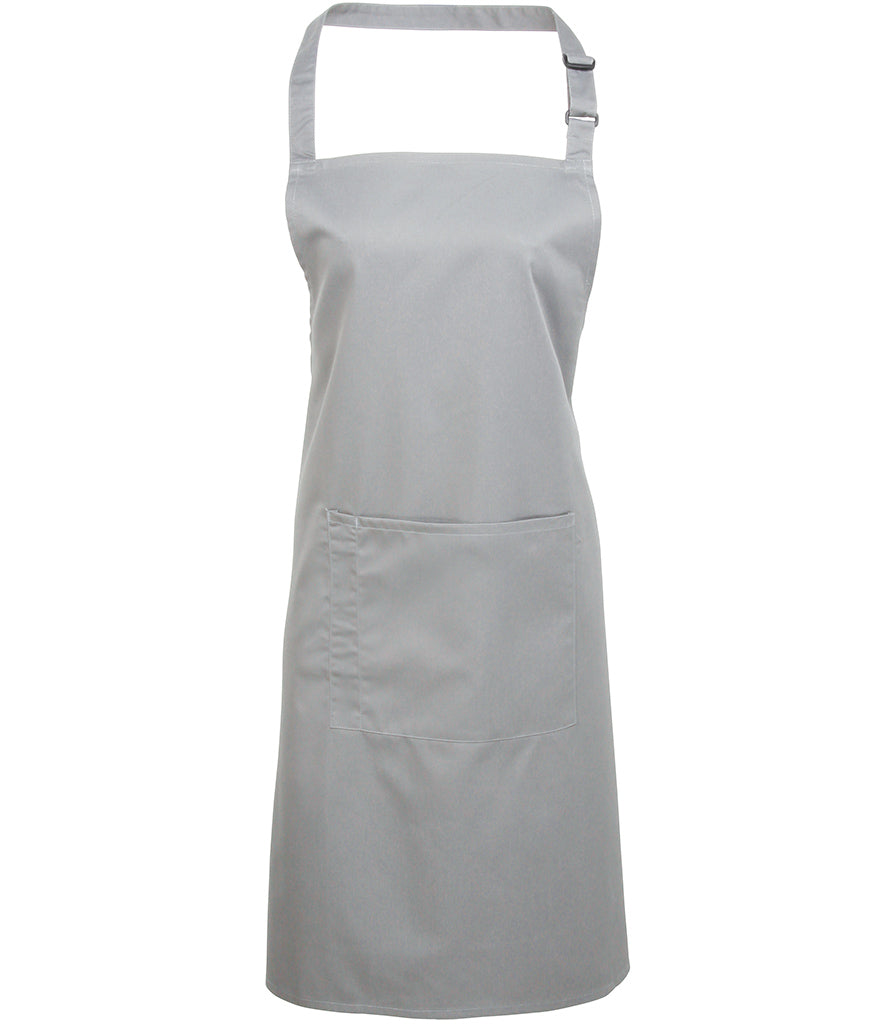 Premier Colours bib apron with pocket in Silver