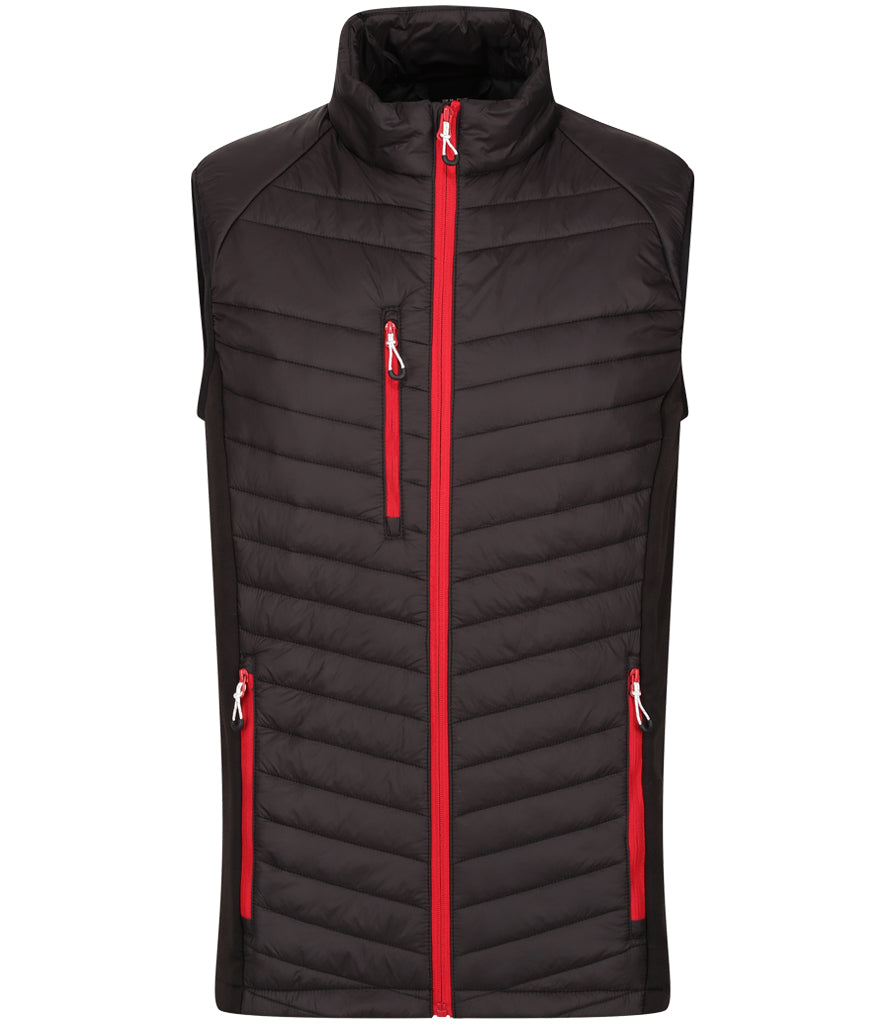Regatta Navigate Hybrid Bodywarmer in Black with Classic Red Front View