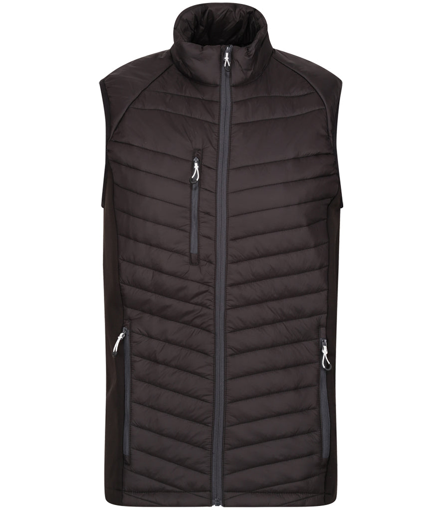 Regatta Navigate Hybrid Bodywarmer in Black with Seal Grey Front View