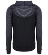 AWDis Cool Contrast Zoodie in black with black slate melange back view