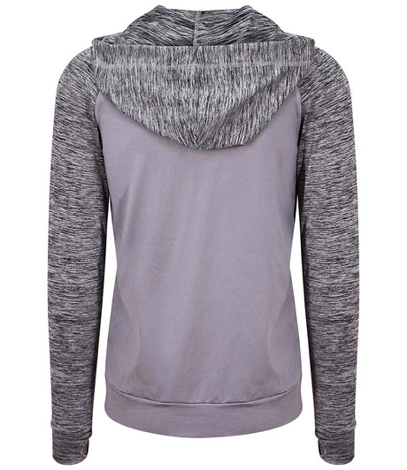 AWDis Cool Contrast Zoodie in Grey with Grey Melange Back View