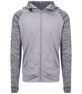 AWDis Cool Contrast Zoodie in Grey With Grey Melange Front View