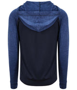 AWDis Cool Contrast Zoodie in Navy With Navy Melange Back View