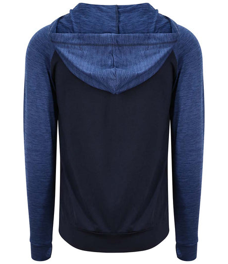 AWDis Cool Contrast Zoodie in Navy With Navy Melange Back View