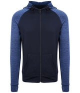 AWDis Cool Contrast Zoodie in Navy With Navy Melange Front View