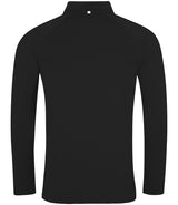 AWDis Cool Half Zip Sweat Top in Jet Black with Artic White Back View