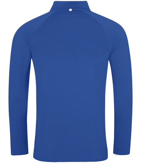 AWDis Cool Half Zip Sweat Top in Royal Blue with Artic White Back View