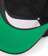 Beechfield Original Flat Peak Snapback Cap black green underside peak detail