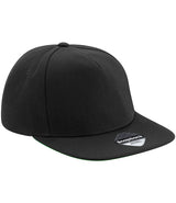 Beechfield Original Flat Peak Snapback Cap black front view