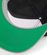 Beechfield Original Flat Peak Snapback Cap black and light grey green underside peak detail
