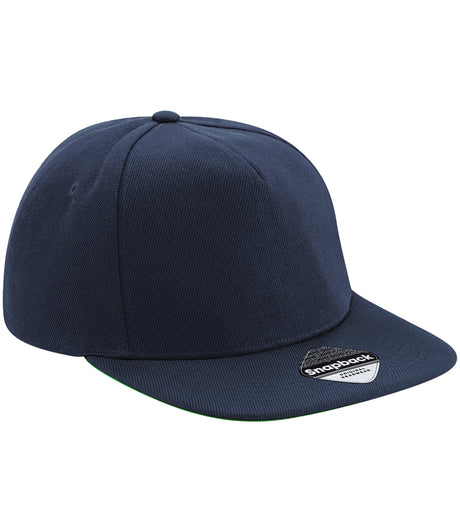 Beechfield Original Flat Peak Snapback Cap french navy front view