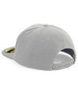 Beechfield Original Flat Peak Snapback Cap light grey back view with snapback adjustment