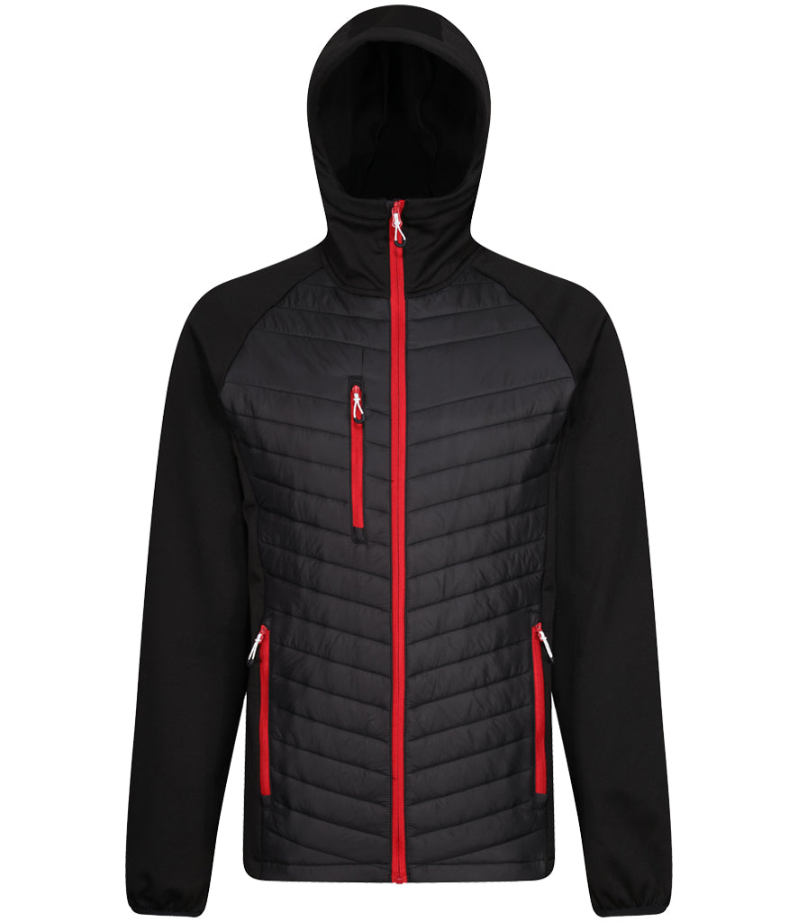 Regatta Navigate Hybrid Jacket in Black with Classic Red Front View