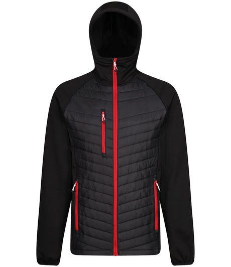 Regatta Navigate Hybrid Jacket in Black with Classic Red Front View