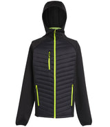Regatta Navigate Hybrid Jacket in Black with Lime Green Front View