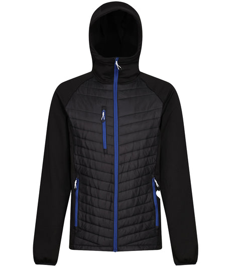 Regatta Navigate Hybrid Jacket in Black with New Royal Blue Front View