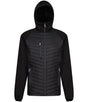 Regatta Navigate Hybrid Jacket in Black with Seal Grey Front View