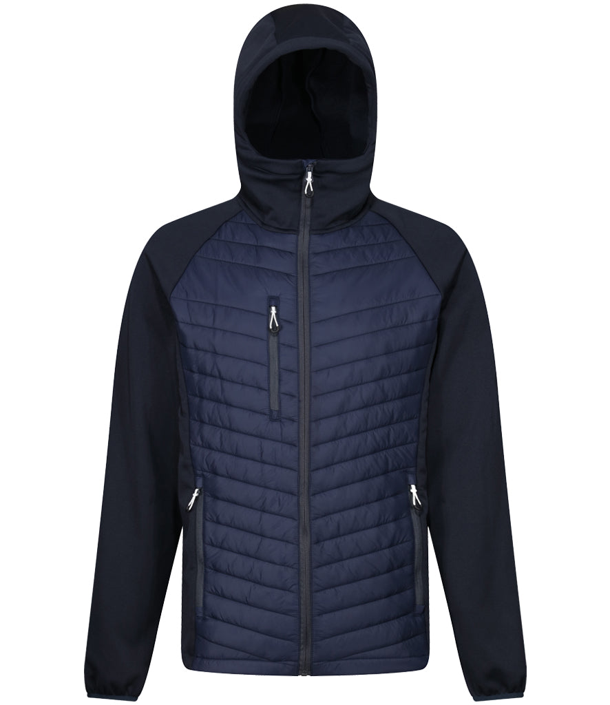 Regatta Navigate Hybrid Jacket in Navy with Seal Grey Front View