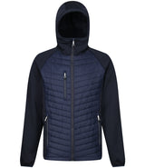 Regatta Navigate Hybrid Jacket in Navy with Seal Grey Front View