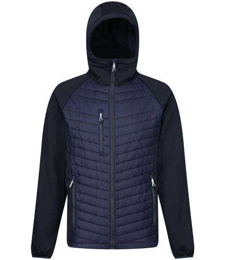 Regatta Navigate Hybrid Jacket in Navy with Seal Grey Front View