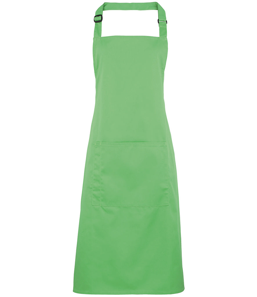 Premier Colours bib apron with pocket in Apple Green