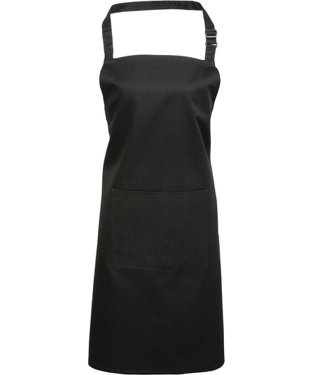Premier Colours bib apron with pocket in black