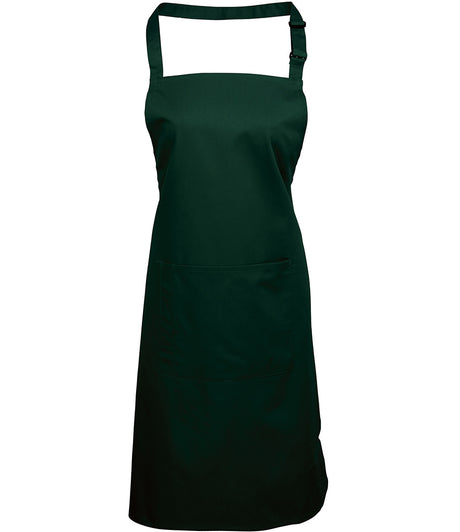 Premier Colours bib apron with pocket in Bottle Green