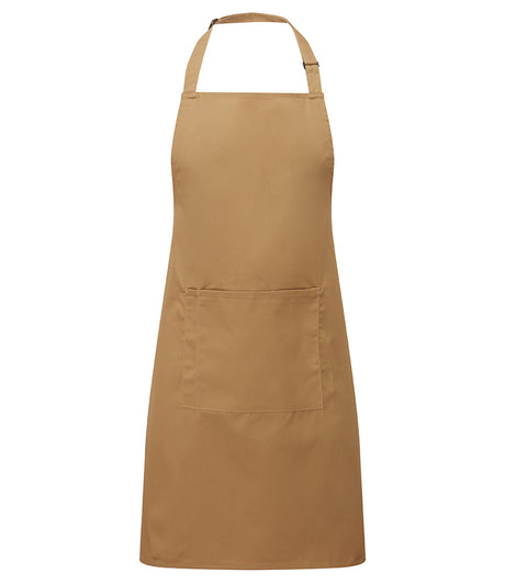 Premier Colours bib apron with pocket in Camel