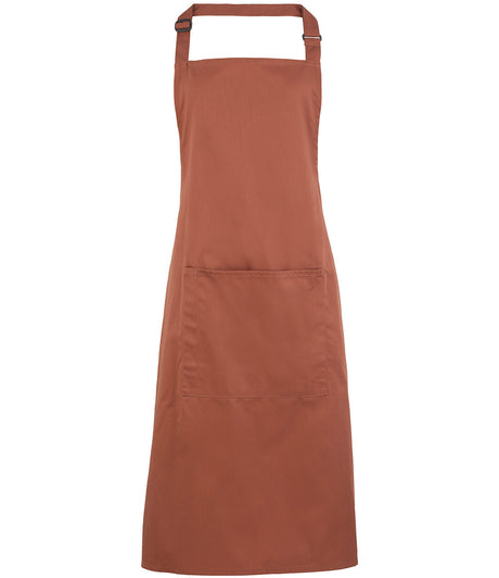 Premier Colours bib apron with pocket in Chestnut