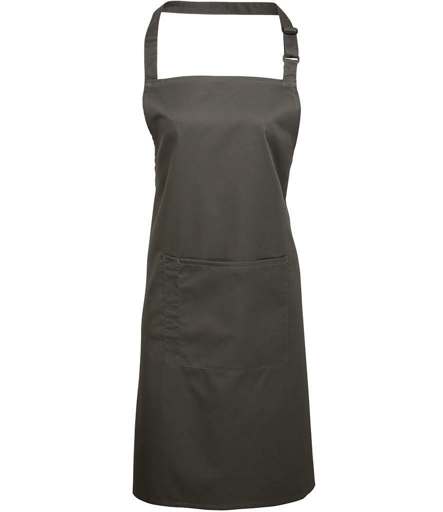 Premier Colours bib apron with pocket in Dark Grey