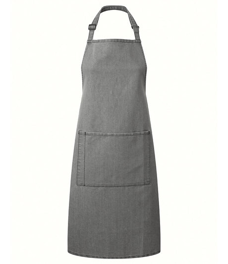 Premier Colours bib apron with pocket in Grey Denim