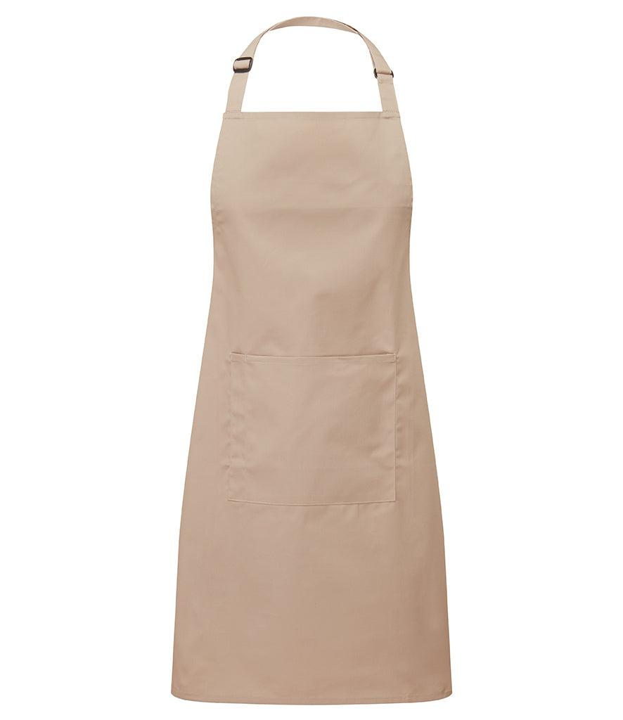 Premier Colours bib apron with pocket in Latte