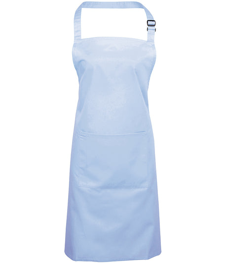 Premier Colours bib apron with pocket in light blue