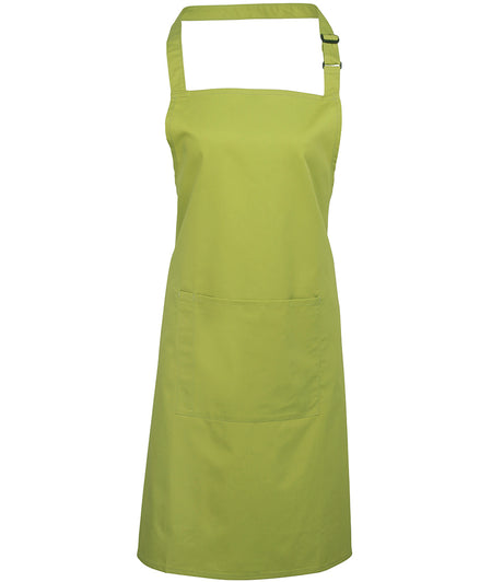 Premier Colours bib apron with pocket in Lime Green