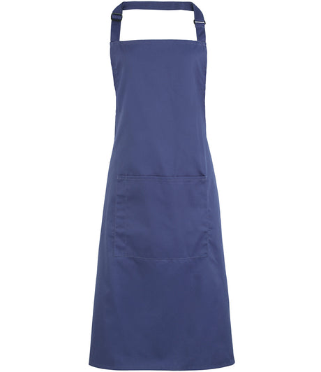 Premier Colours bib apron with pocket in Marine Blue
