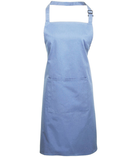 Premier Colours bib apron with pocket in mid blue