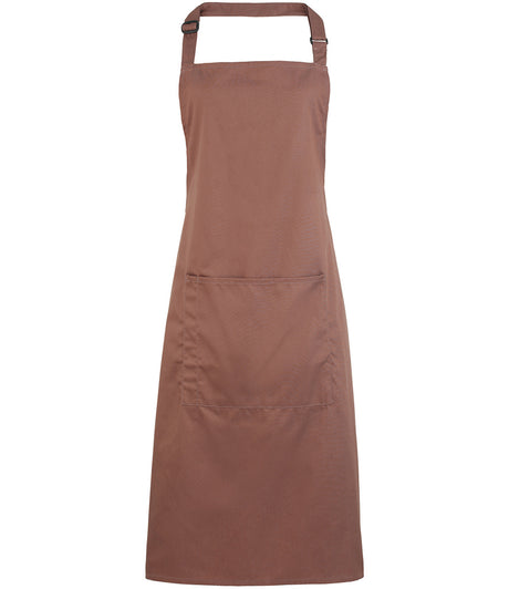 Premier Colours bib apron with pocket in Mocha