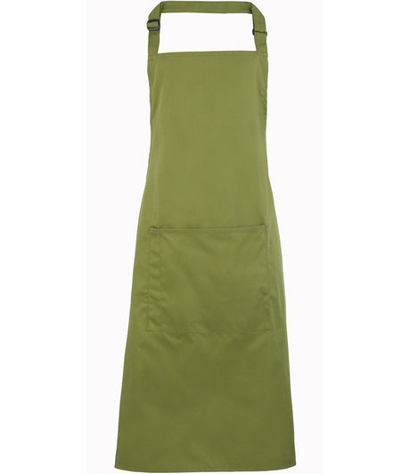 Premier Colours bib apron with pocket in Oasis Green