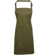 Premier Colours bib apron with pocket in Olive Green