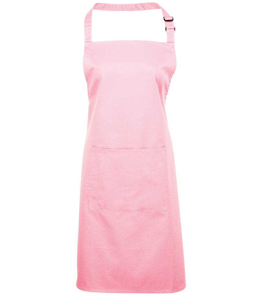 Premier Colours bib apron with pocket in Pink