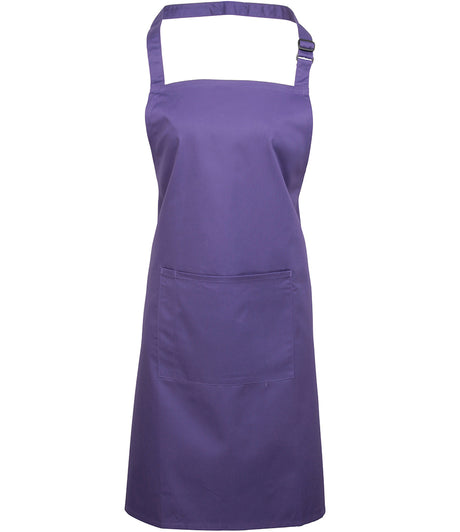 Premier Colours bib apron with pocket in Purple