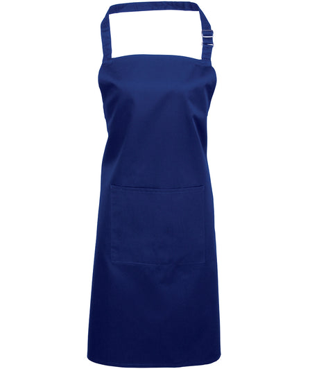 Premier Colours bib apron with pocket in royal blue