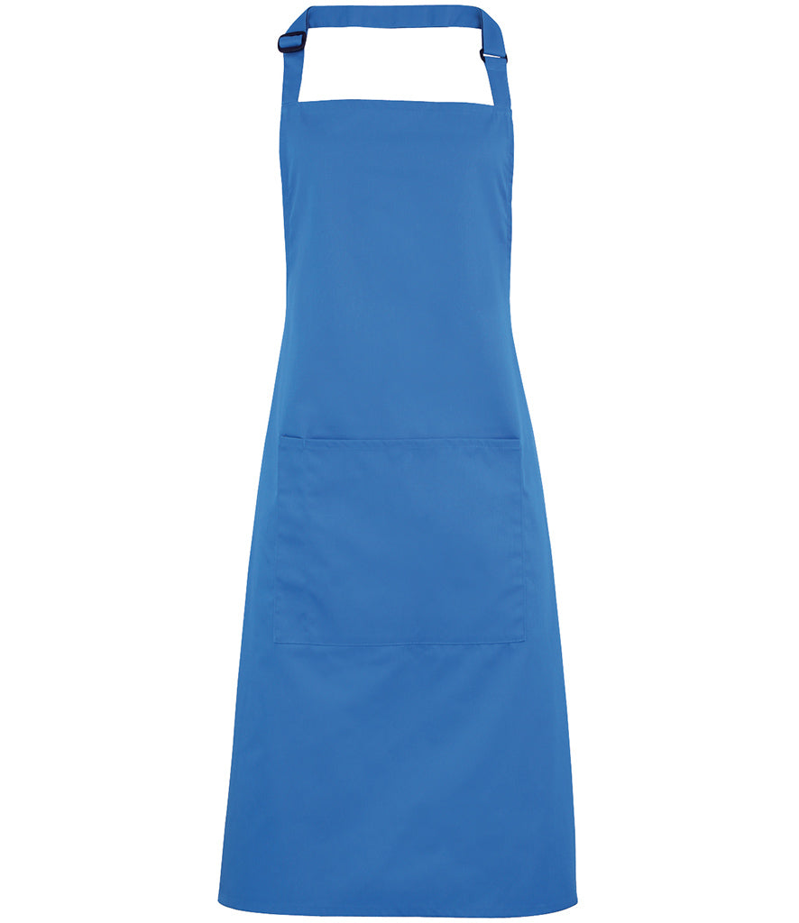 Premier Colours bib apron with pocket in Sapphire Blue 