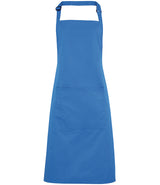 Premier Colours bib apron with pocket in Sapphire Blue 