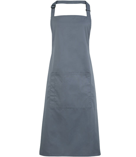 Premier Colours bib apron with pocket in Steel
