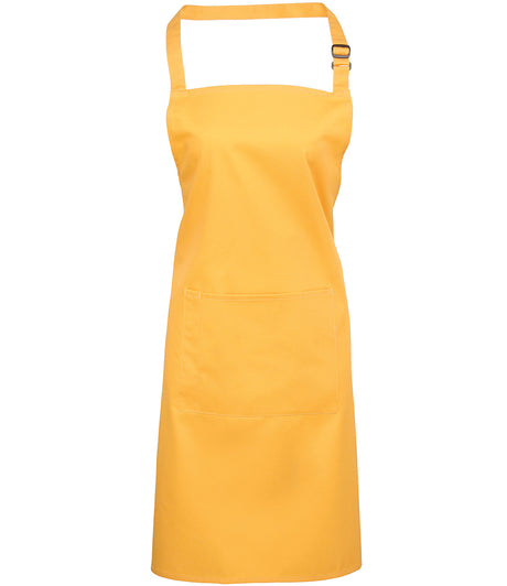 Premier Colours bib apron with pocket in Sunflower
